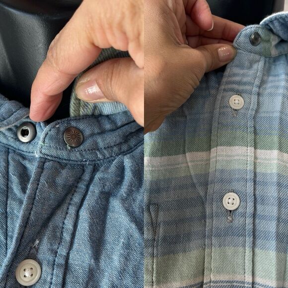 Faherty Reversible Shirt Short Sleeve 100% Cotton 2 shirts in One, Size L - Picture 8 of 11